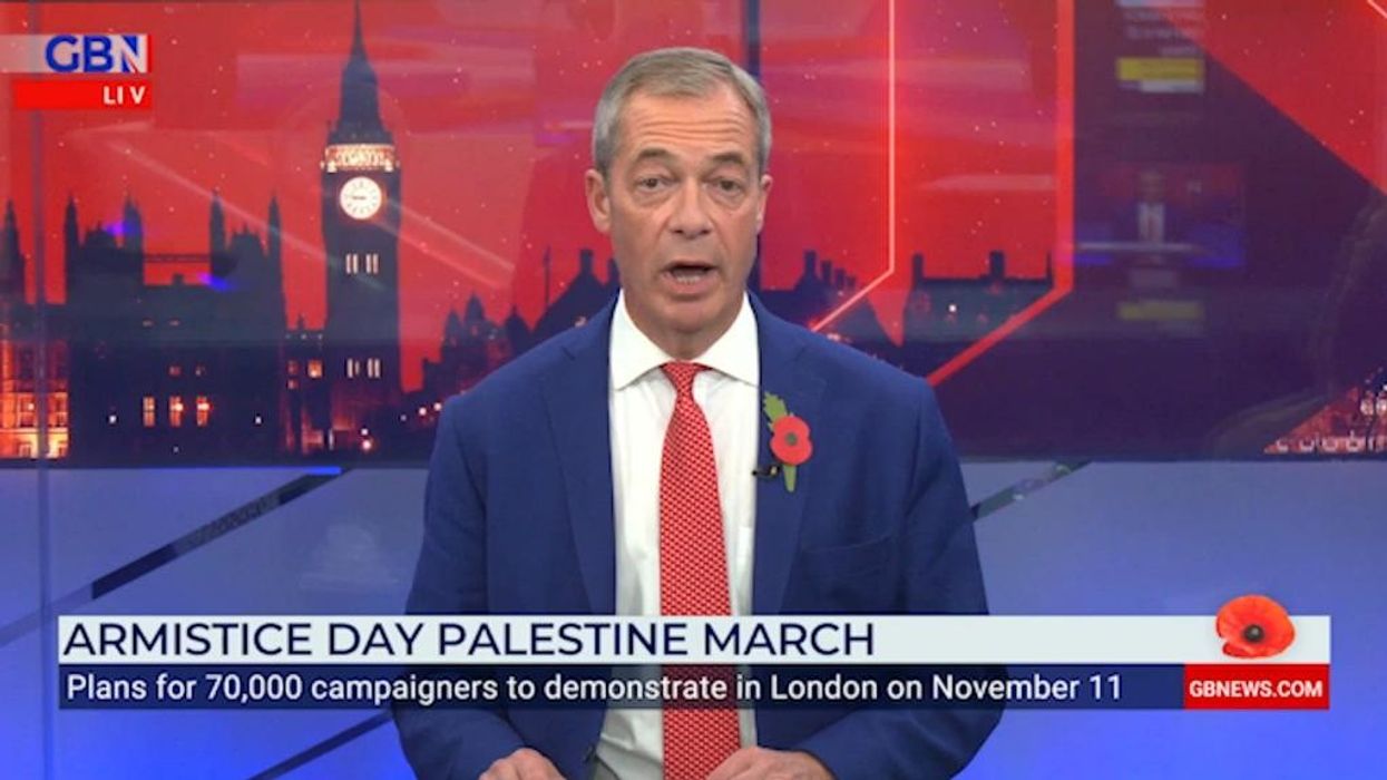 'NO RESPECT for our national act of COMMEMORATION!': Nigel Farage SLAMS Palestine march