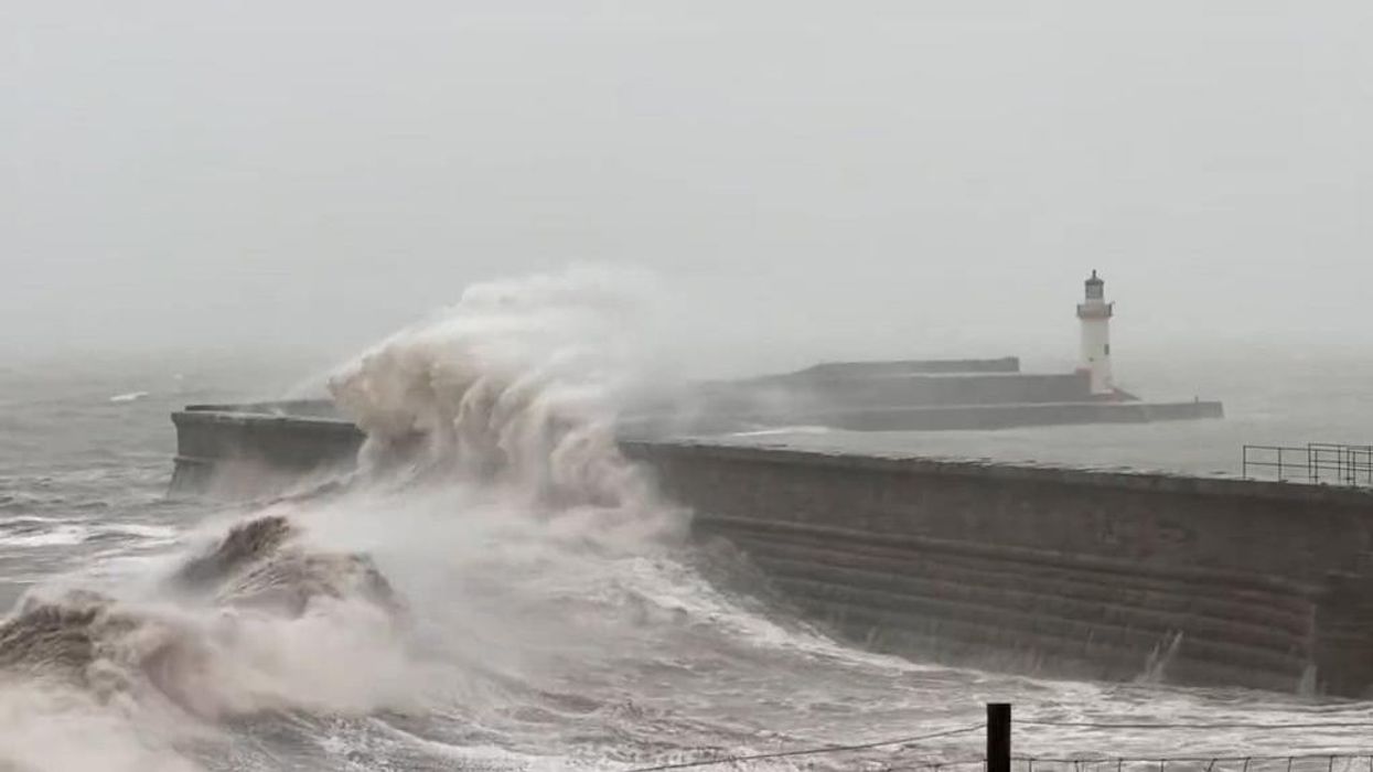 Cumbria: HUGE waves crash against Whitehaven shore as Storm Debi batters Britain