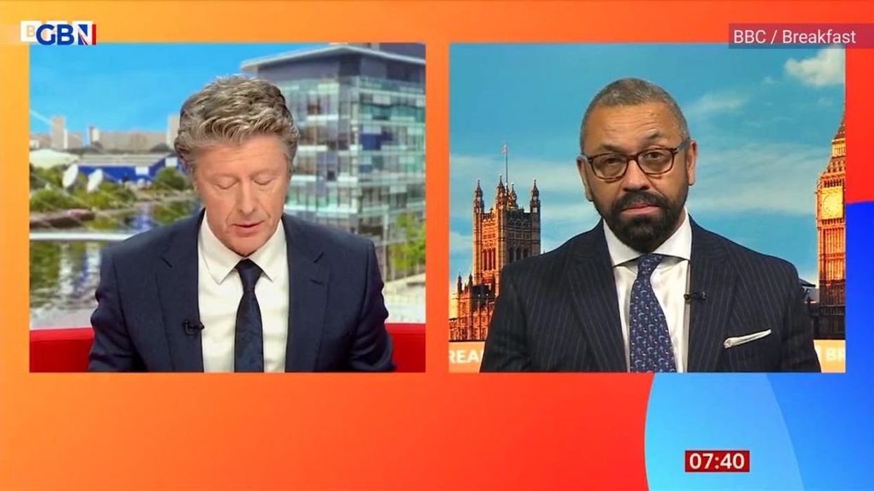 WATCH: Charlie Stayt asks if James Cleverly said 'bats***'