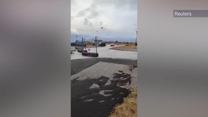 WATCH: Huge cracks appear in roads as Iceland volcanic er...