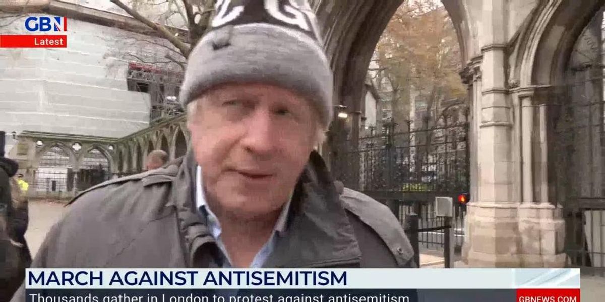 NextImg:Boris Johnson blasts antisemitism on the streets of London