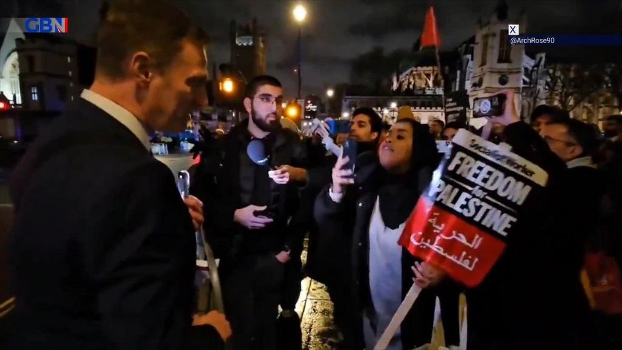 WATCH: GB News's Martin Daubney EGGED by a pro-Palestine 'mob' in London