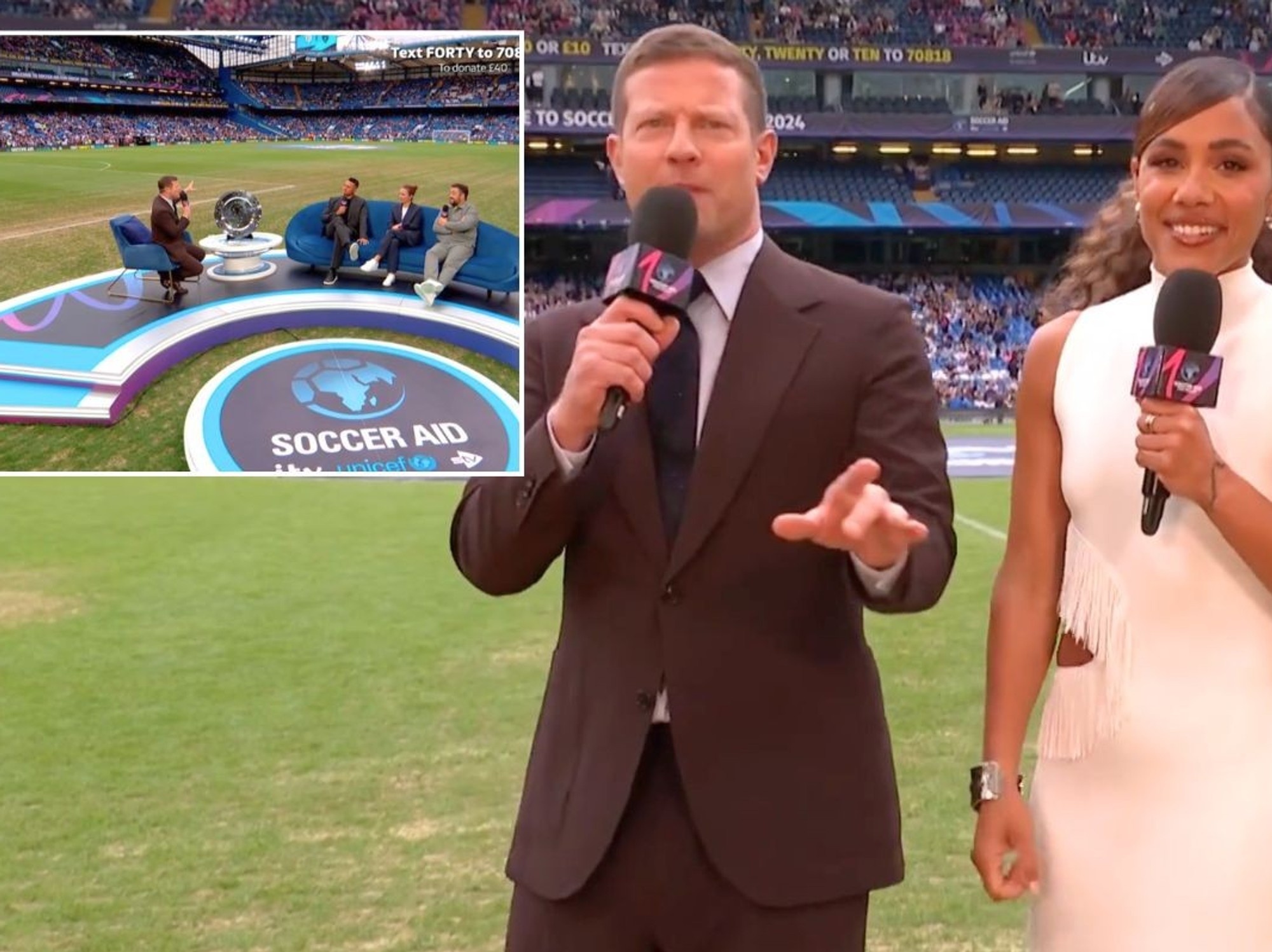 ITV Soccer Aid fans distracted by 'horrendous' state of charity match pitch: 'What an embarrassment!'