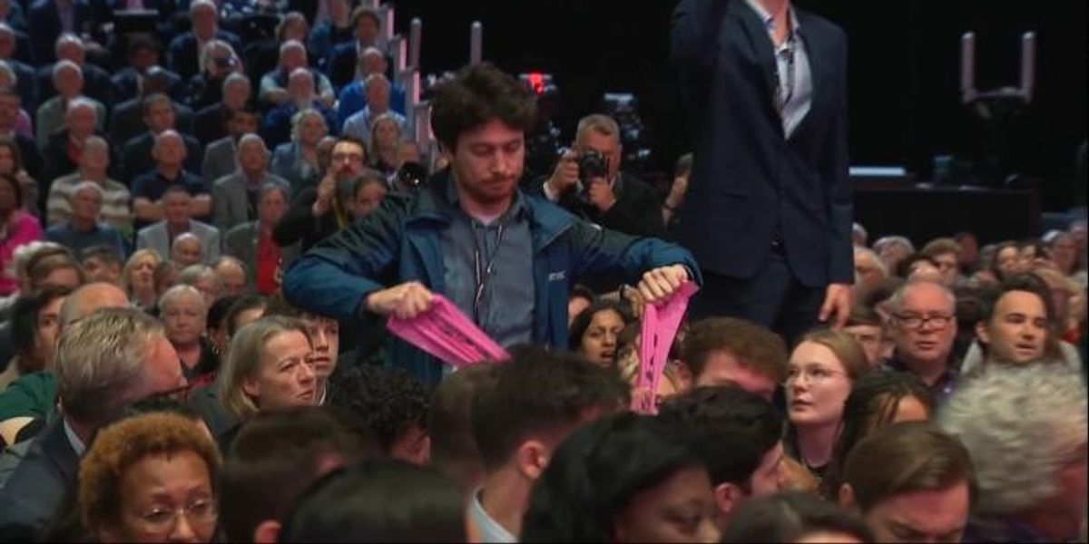 NextImg:WATCH: Rachel Reeves conference speech interrupted by Pro-Palestine protester