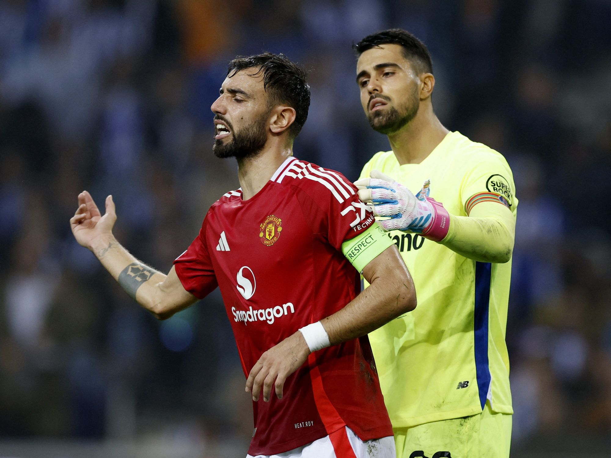Bruno Fernandes dubbed the 'worst captain' after being sent off once again in Man Utd and Porto draw