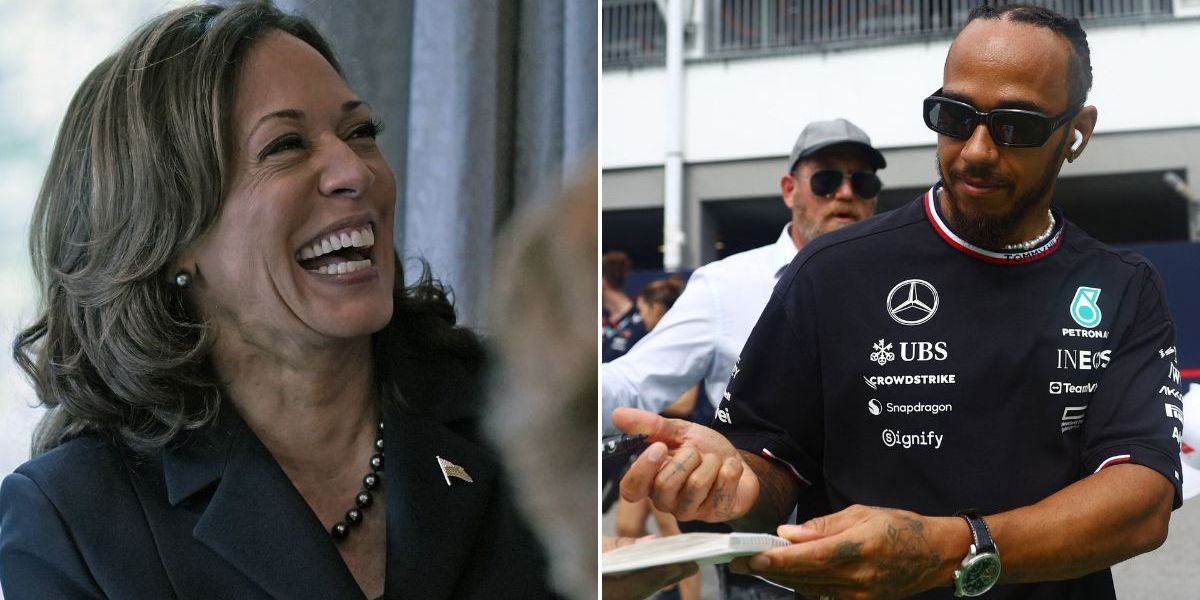 NextImg:Kamala Harris endorses Lewis Hamilton as Donald Trump appears to give backing to F1 rival