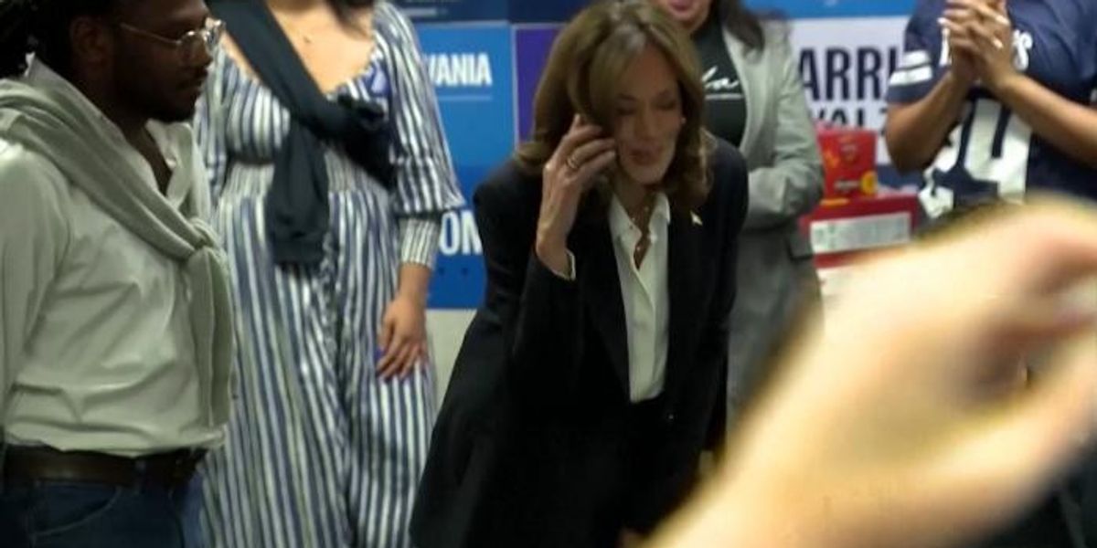 NextImg:Kamala Harris visits the DNC headquarters on Election Day in Washington