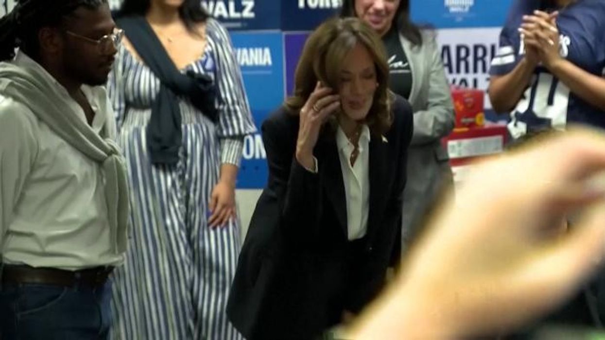 Kamala Harris visits the DNC headquarters on Election Day in Washington
