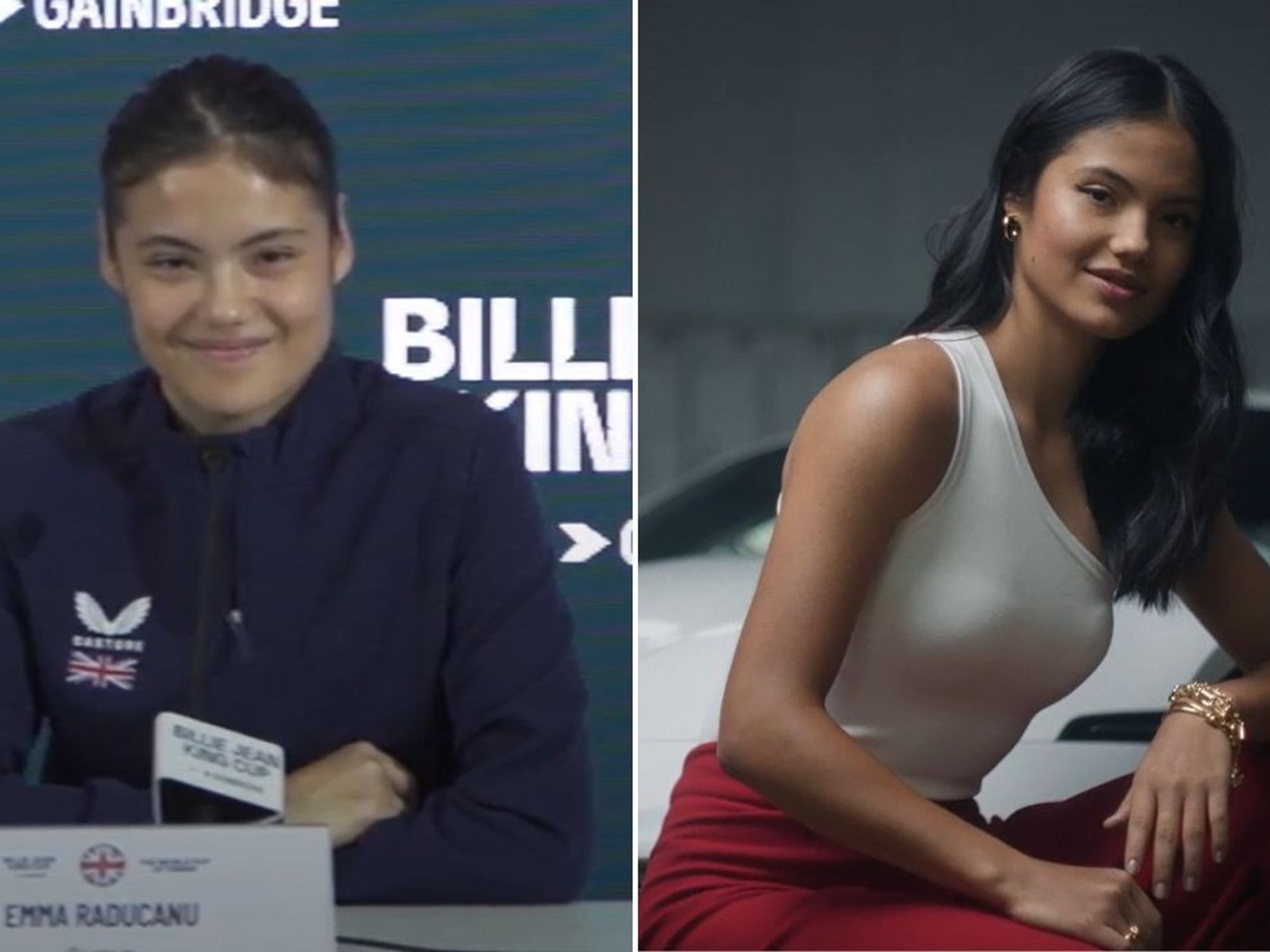 Emma Raducanu's press conference attire does not go unnoticed by eagle-eyed fans amid Porsche saga