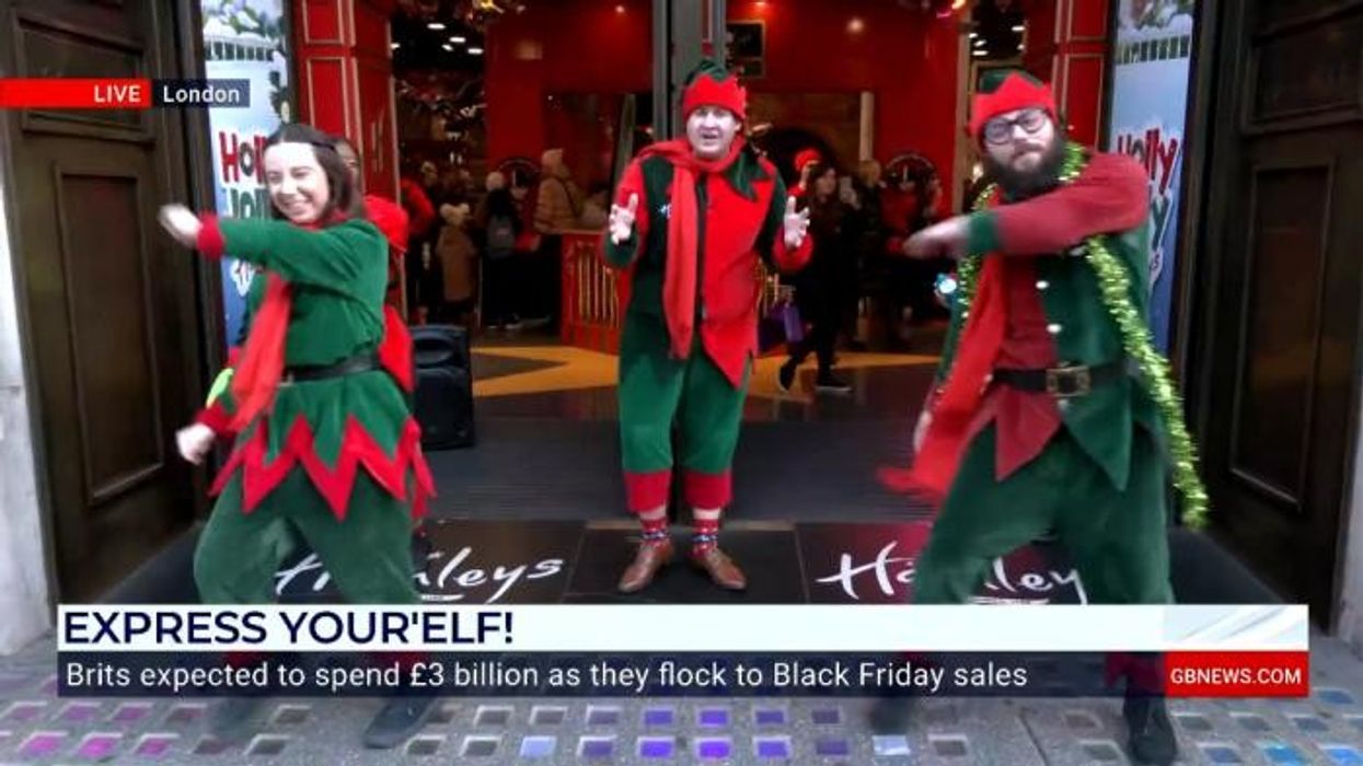 WATCH: GB News's Jack Carson is transformed into Christmas Elf by Santa's helpers at Hamley's for Black Friday