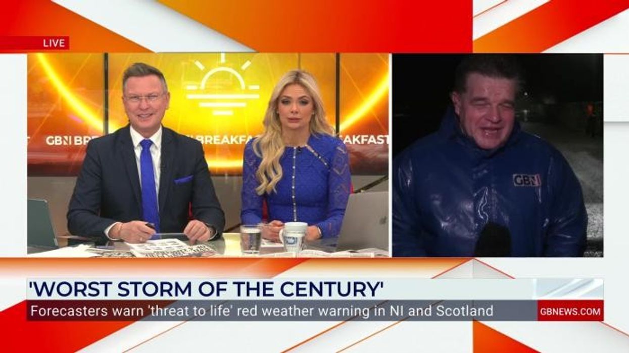 WATCH: GB News reporter Dougie Beattie battered by storm Eowyn as he reports from Northern Ireland