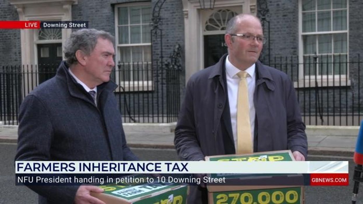 NFU President Tom Bradshaw hits out at Labour's 'unfair' inheritance tax raid on farmers has he hands petition to Downing Street