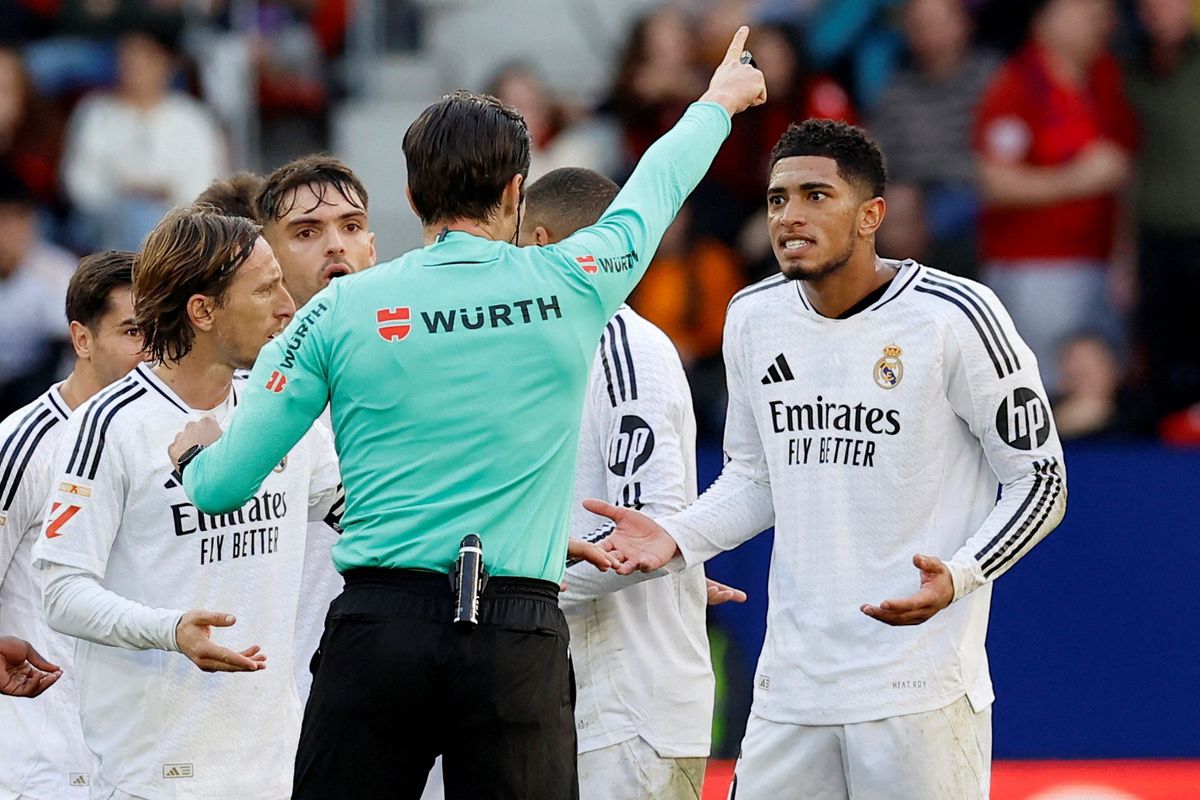 Jude Bellingham at risk of 12-game ban after red card incident as Real Madrid star apologises