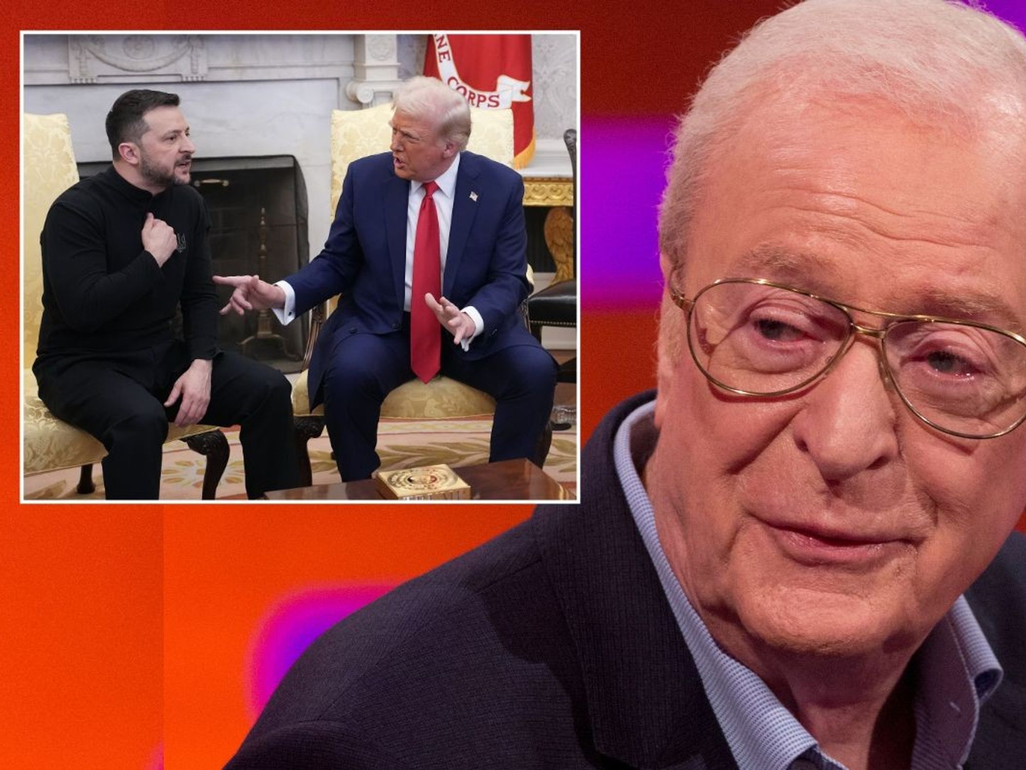 Michael Caine, 91, sparks fiery debate as he issues three-word verdict on explosive Trump-Zelensky row