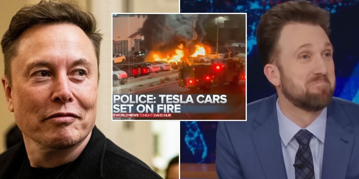 NextImg:Elon Musk rages at 'messed up' liberal comedy crowd as they applaud 'terrorism' at Tesla stores