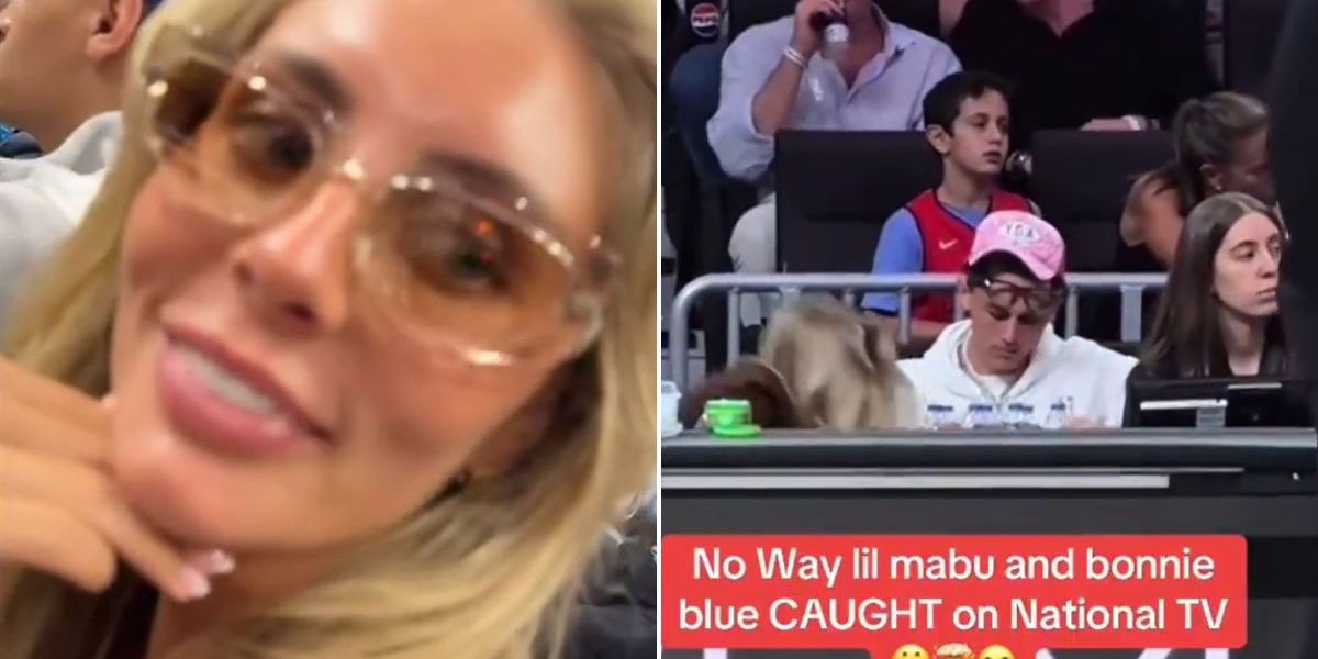 NextImg:OnlyFans model Bonnie Blue causes fury after vile 'sex act' with rapper at NBA game near children