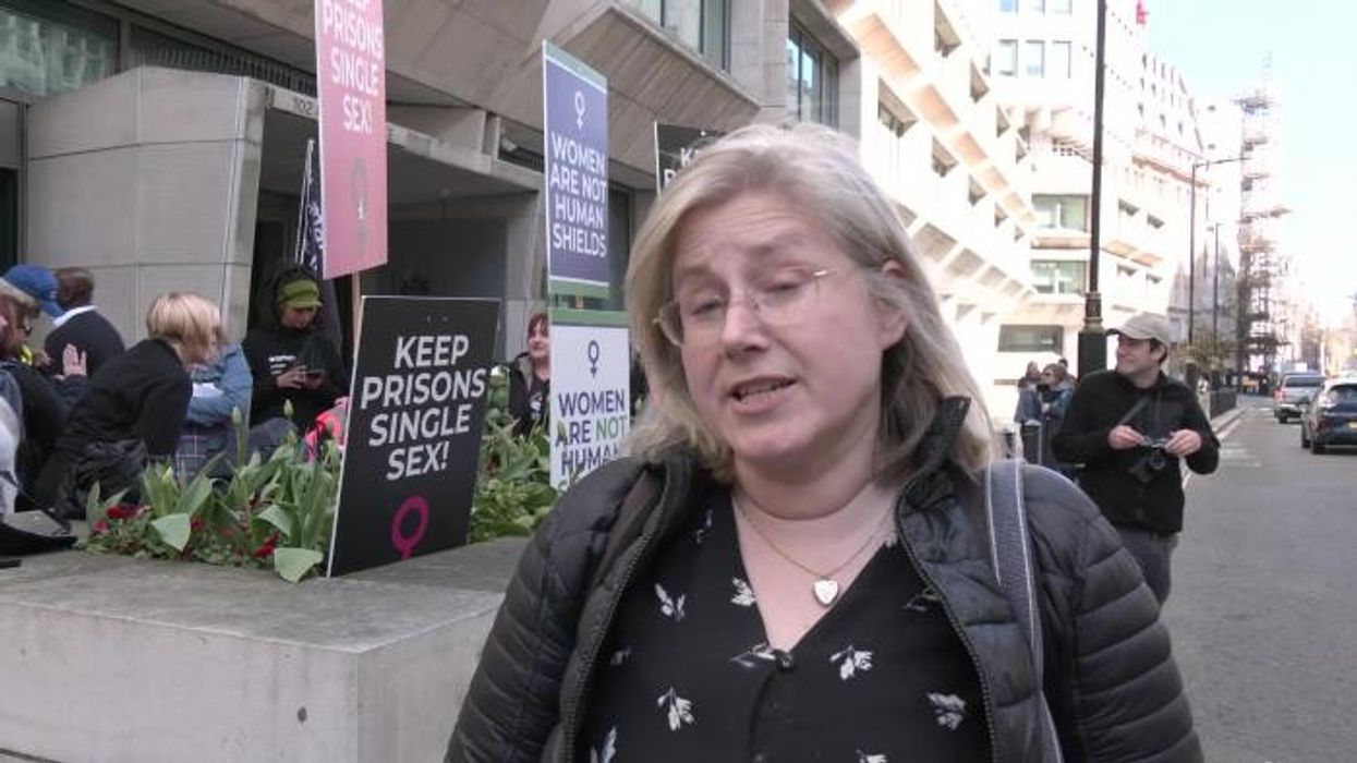 WATCH: Protesters warn of 'dangerous' men being allowed in women's prisons