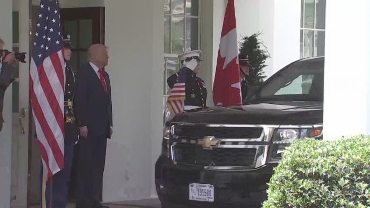 WATCH: Mark Carney greets Donald Trump as he arrives at the White House