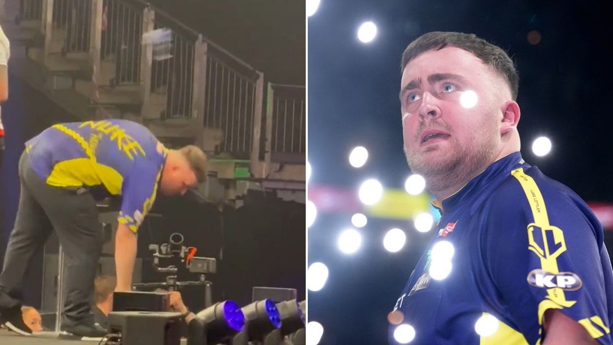 Luke Littler hit by object and dodges another thrown from crowd before Premier League final loss