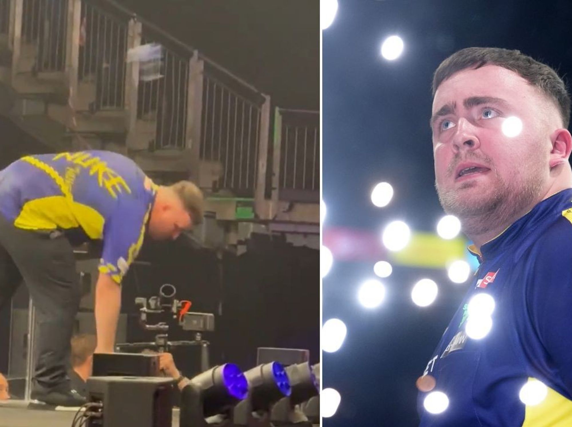 Luke Littler hit by object and dodges another thrown from crowd before Premier League final loss