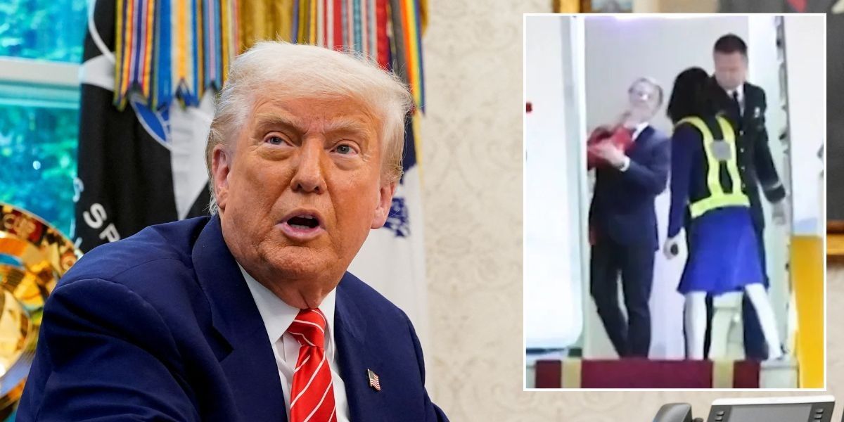 NextImg:Donald Trump offers Emmanuel Macron marriage advice after getting 'slapped' by his wife