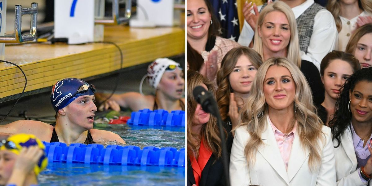 NextImg:Trans swimmer Lia Thomas will have wins REMOVED after university backs down to Donald Trump demands