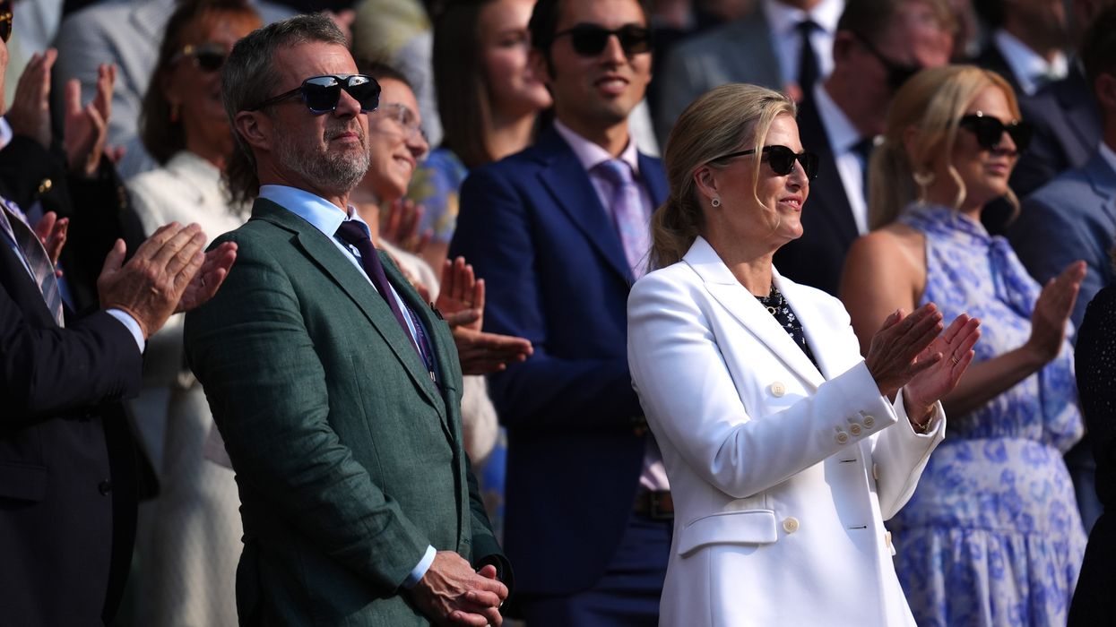 Duchess of Edinburgh pictured with King Frederik as Danish monarch makes UK trip without Queen Mary