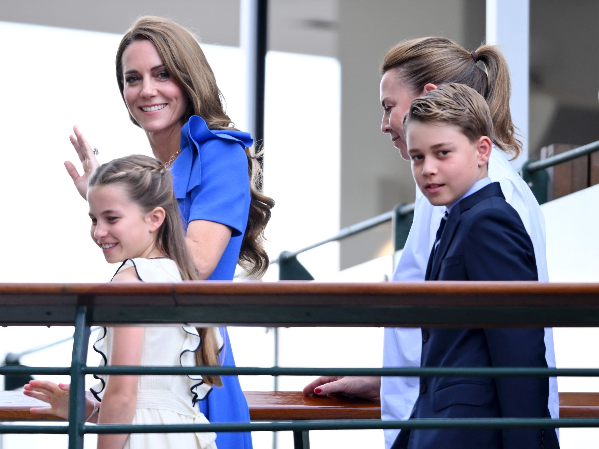 Princess Charlotte and Prince George join Kate and William at Wimbledon but Prince Louis absent