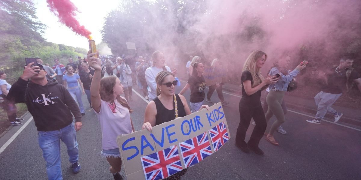 NextImg:Epping migrant protest: Dozens of protesters march on hotel suspected of housing asylum seekers