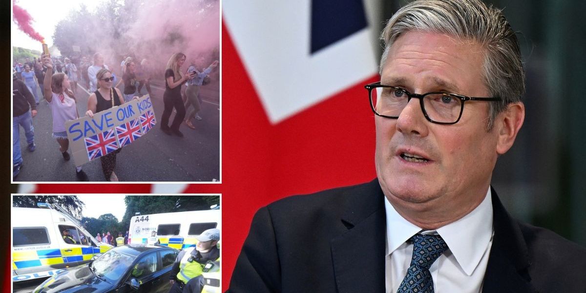 NextImg:Keir Starmer condemns 'clearly unacceptable' Epping migrant hotel protests after six arrested during latest demonstration