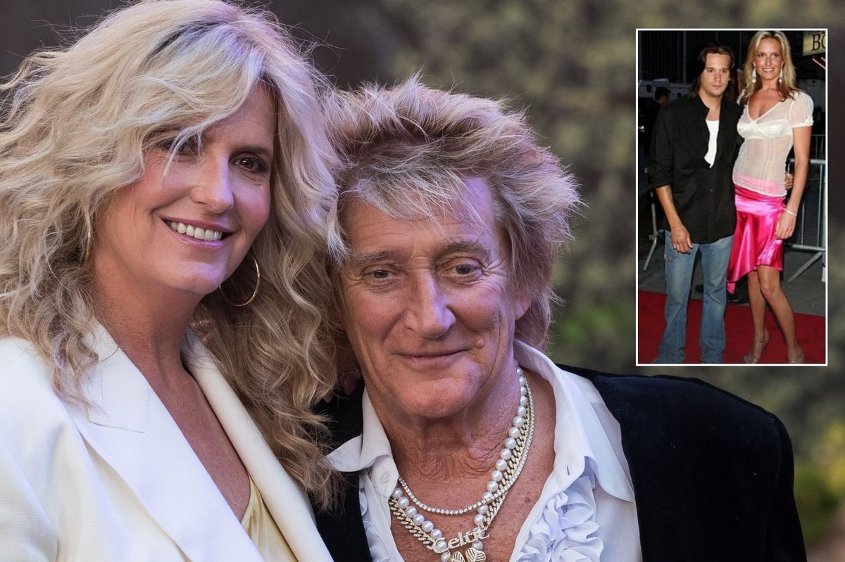 Penny Lancaster, 54, barely recognisable as she shares 21-year throwback snap with Rod Stewart's son