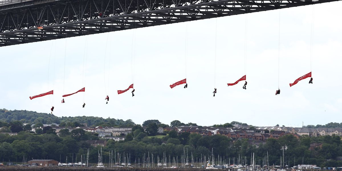 Protesters shut down major Scottish bridge ahead of Donald Trump visit Protesters shut down major Scottish bridge ahead of Donald Trump visit
