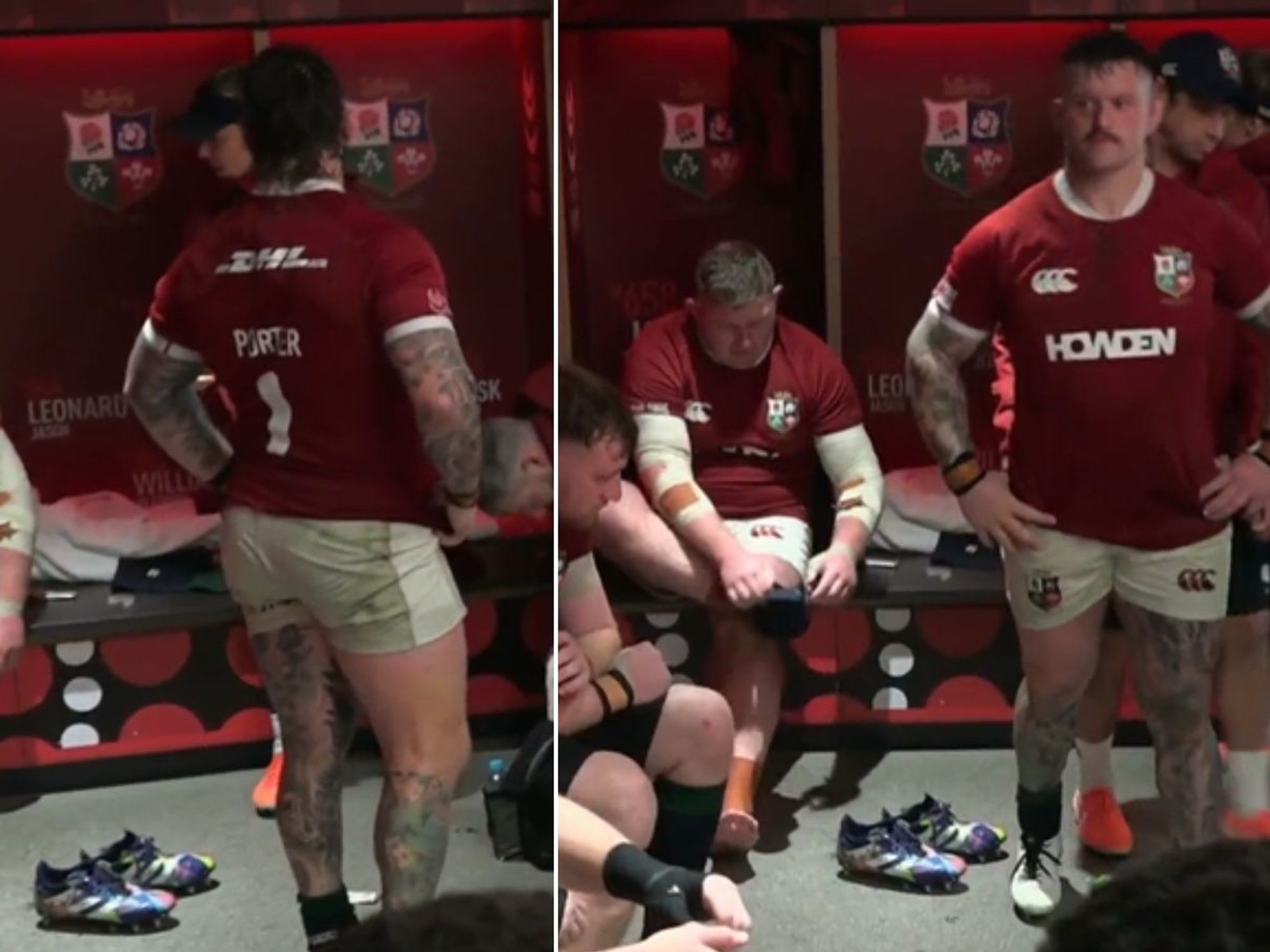 British and Irish Lions clash with Australia halted as players forced off pitch and back into dre...