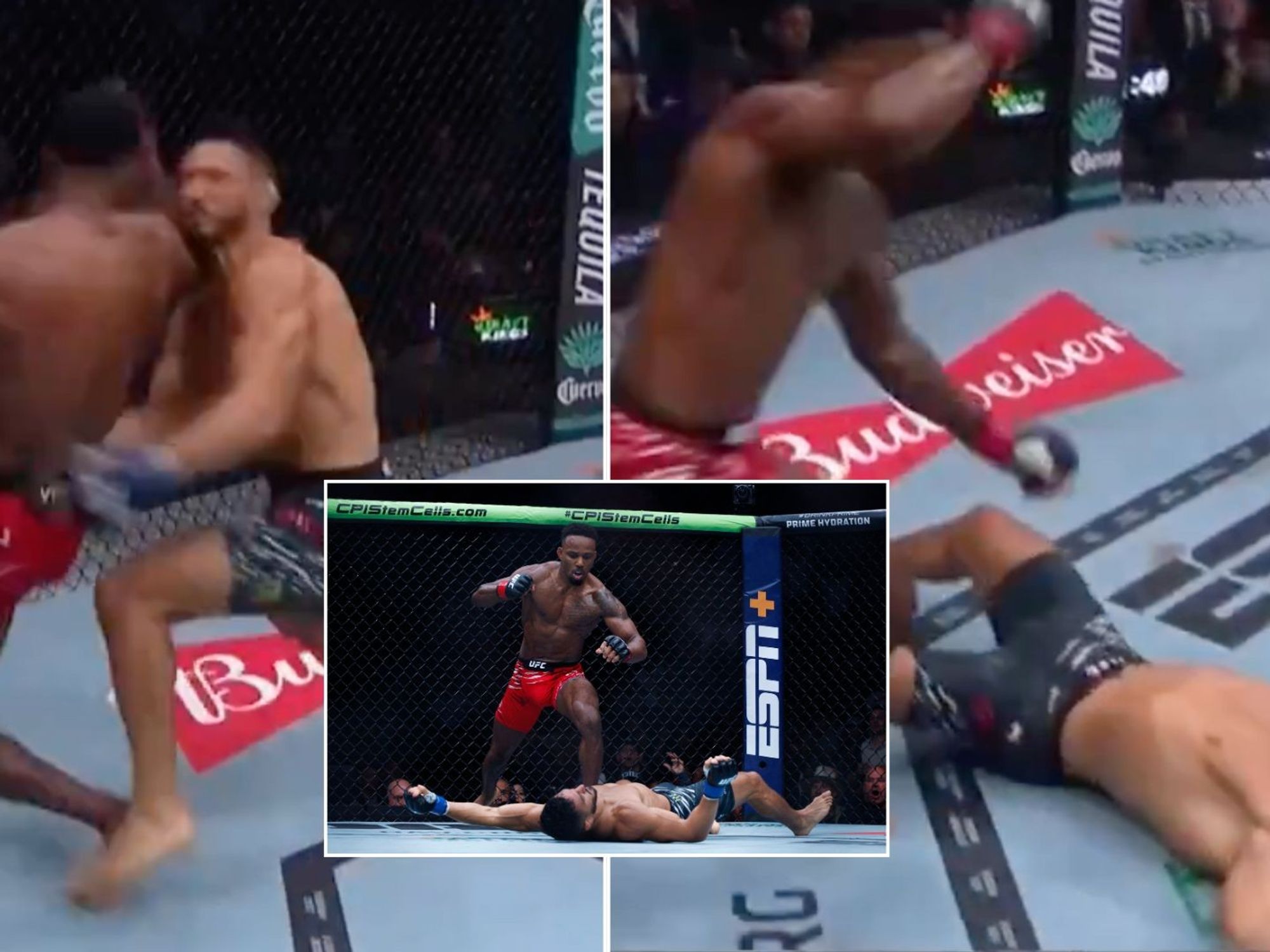 UFC star rushed to hospital after brutal spinning elbow knockout