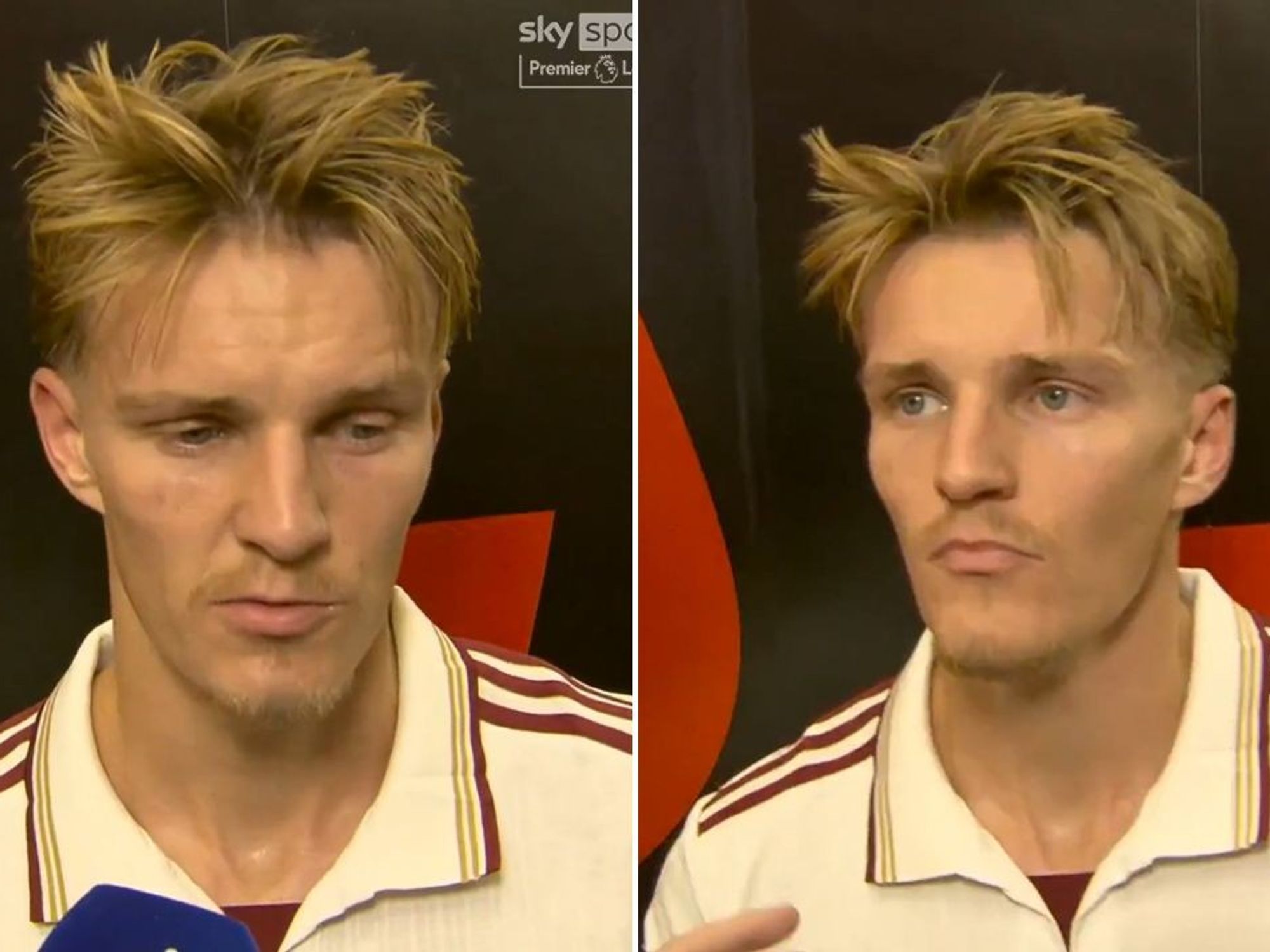 Sky Sports viewers all say same thing as Martin Odegaard gives US-style half-time interview