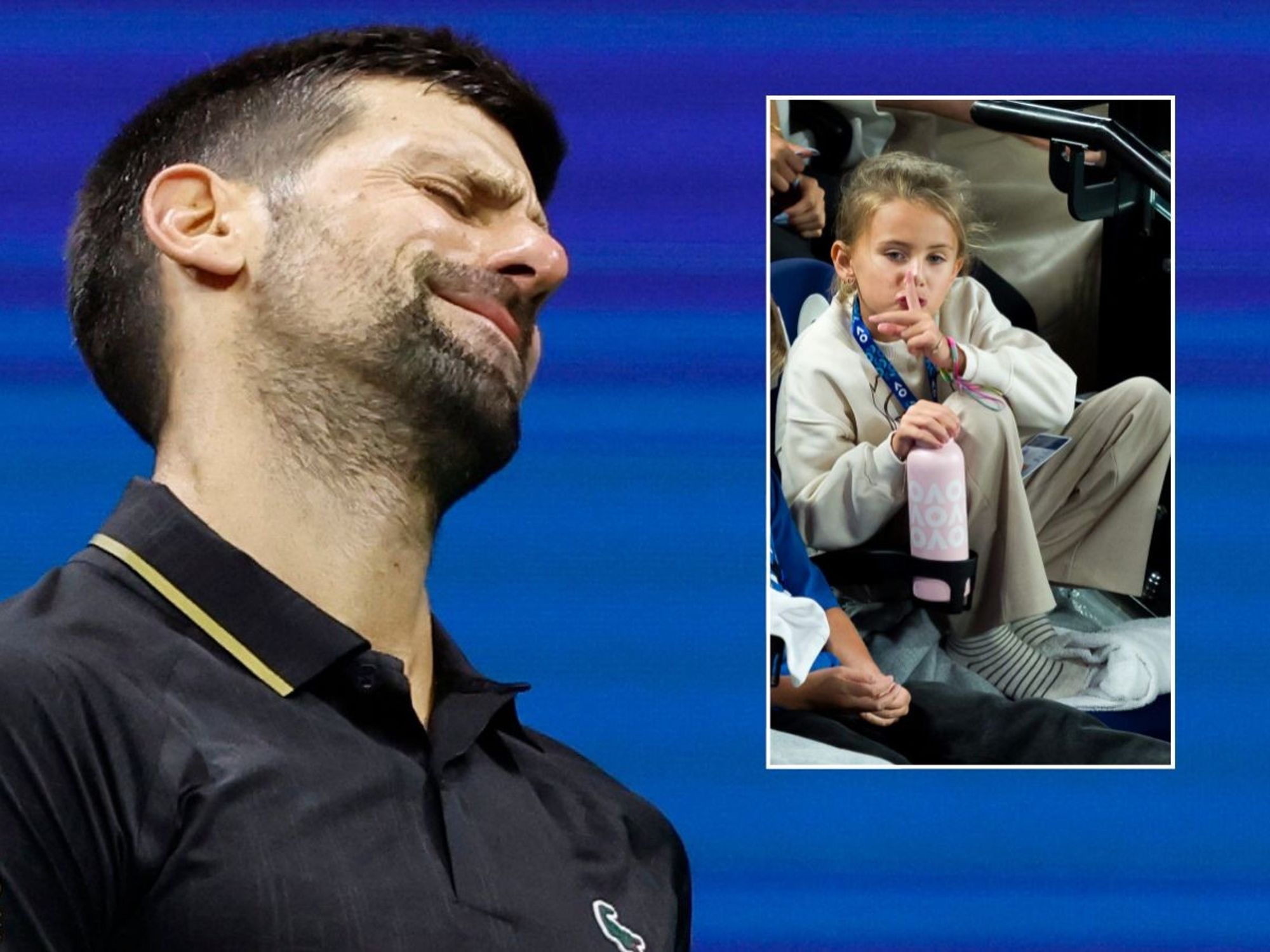 Novak Djokovic's daughter, 7, furious with tennis legend as he marches towards another US Open title