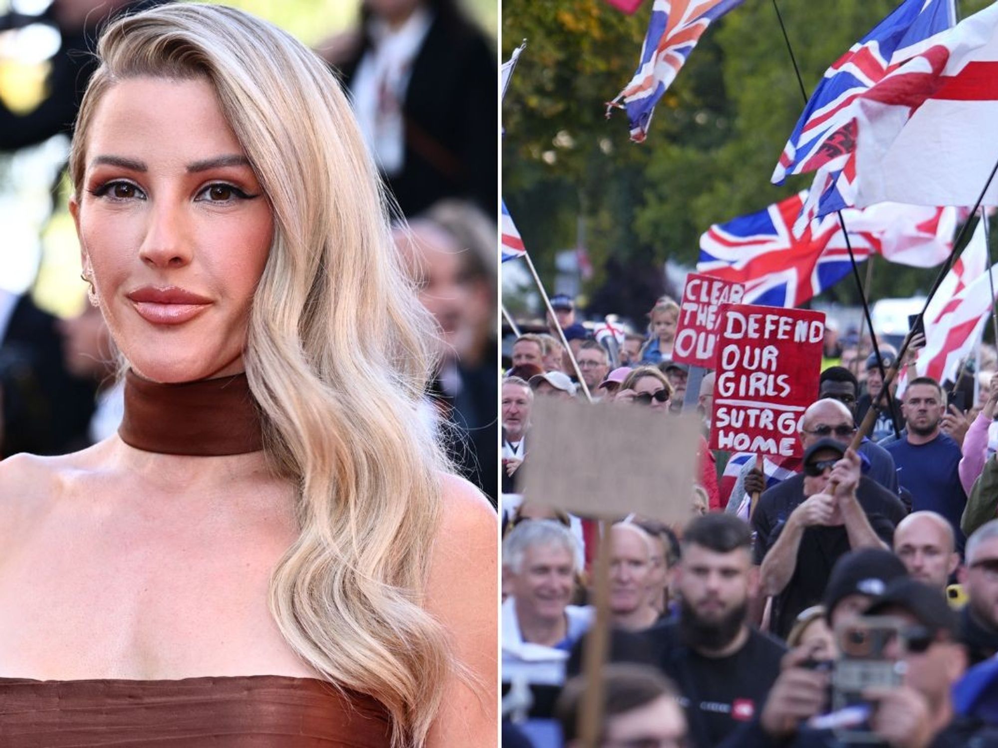 Singer Ellie Goulding says migrant hotel protesters make her 'embarrassed to be British' in savag...