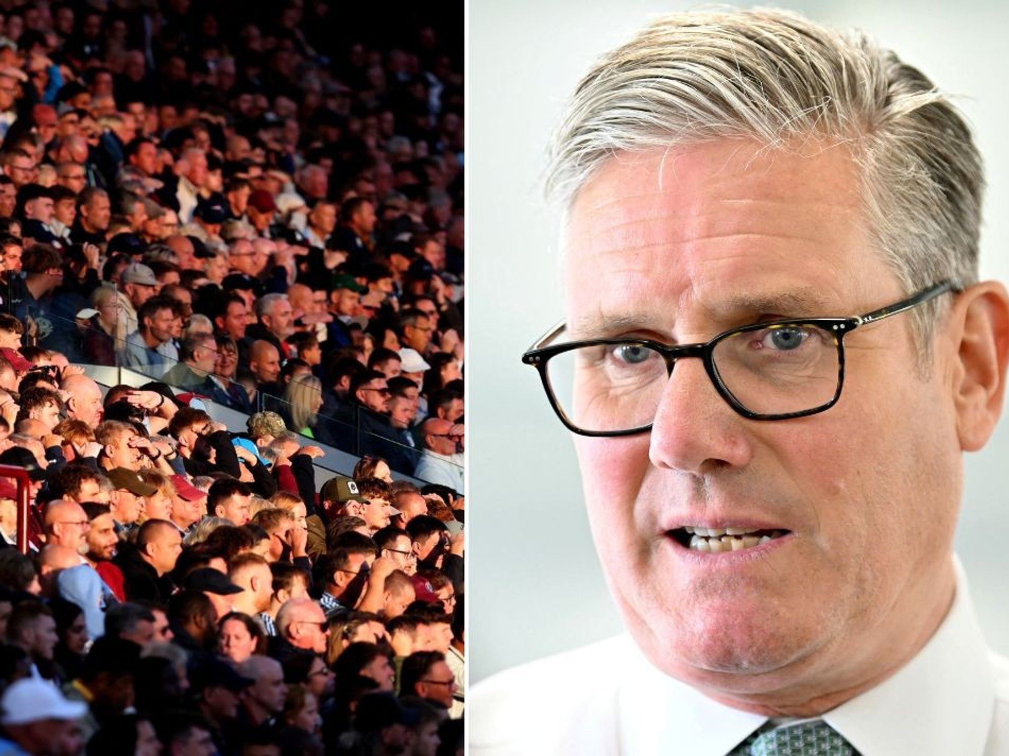 England fans chant 'Keir Starmer is a w***er' during Andorra clash at Villa Park
