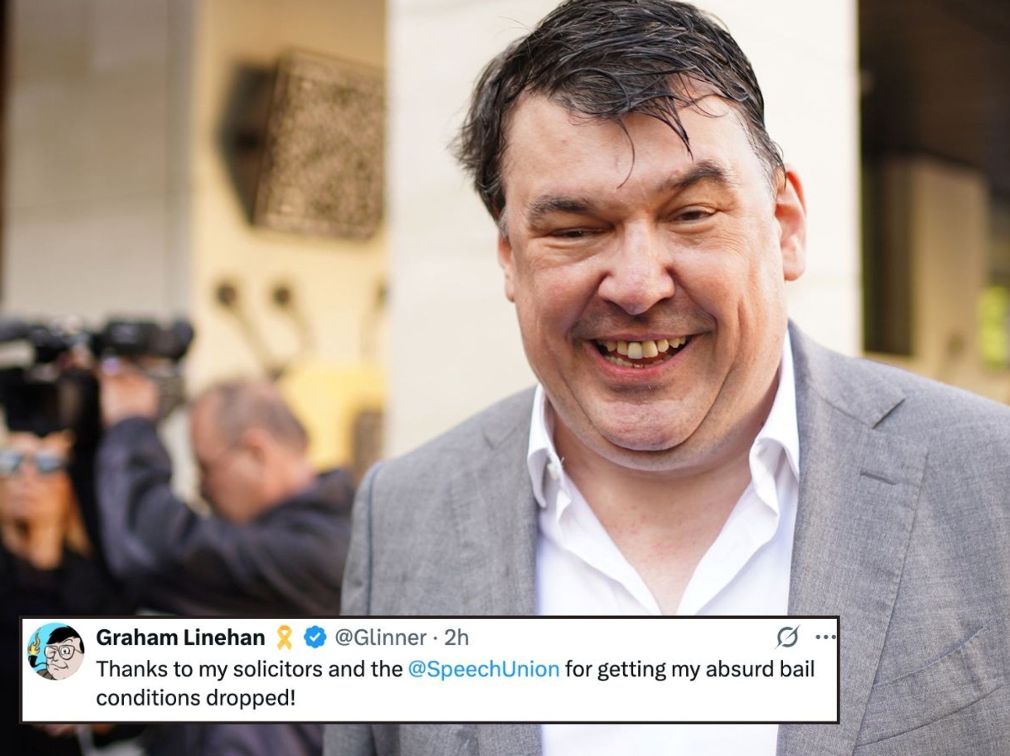 Free speech win as comedian Graham Linehan returns to social media after fighting 'absurd' bail c...
