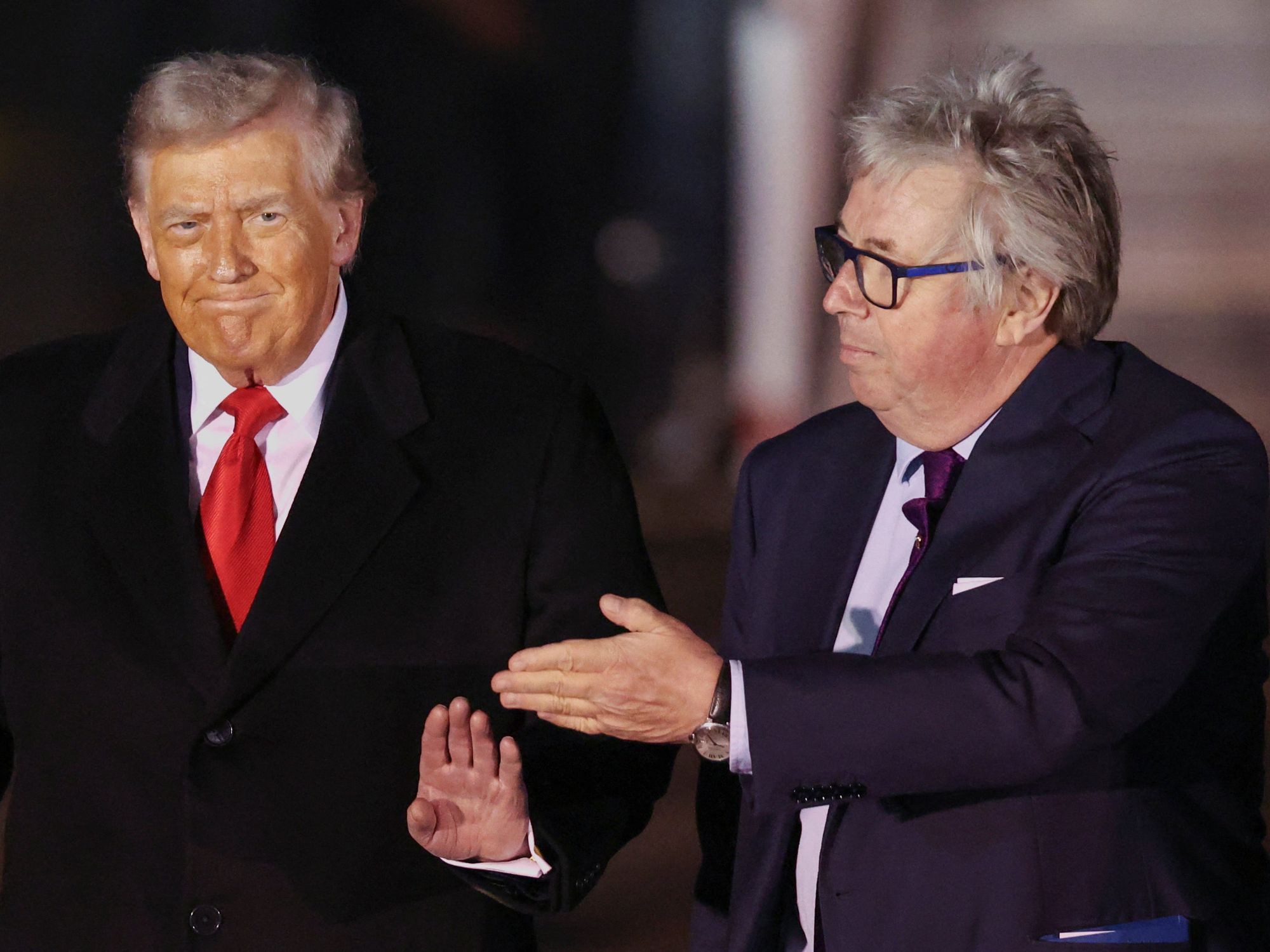 Donald Trump teases 'big day' TODAY as he speaks to media after landing in Britain