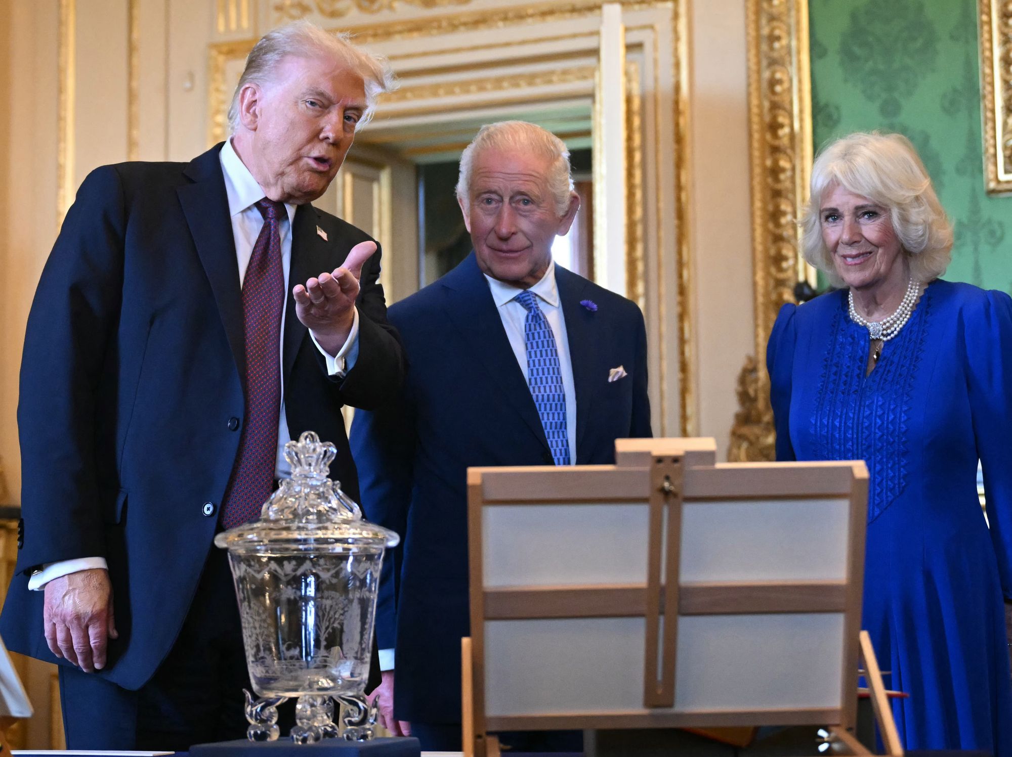 King Charles and Donald Trump exchange gifts as Queen Camilla receives symbolic jewellery