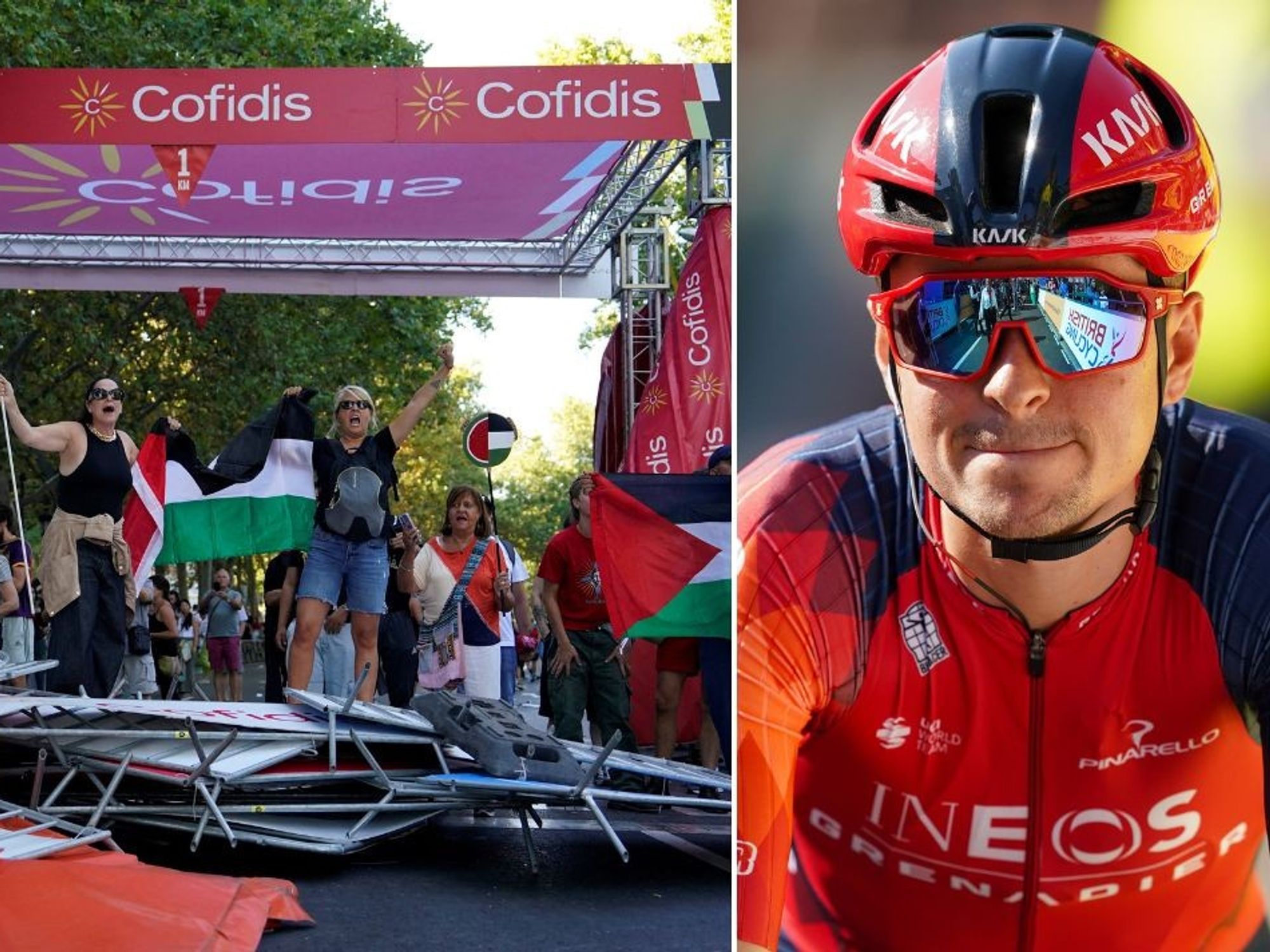 British cyclist Tom Pidcock reveals pro-Palestine protest fears after 'pins thrown onto road'