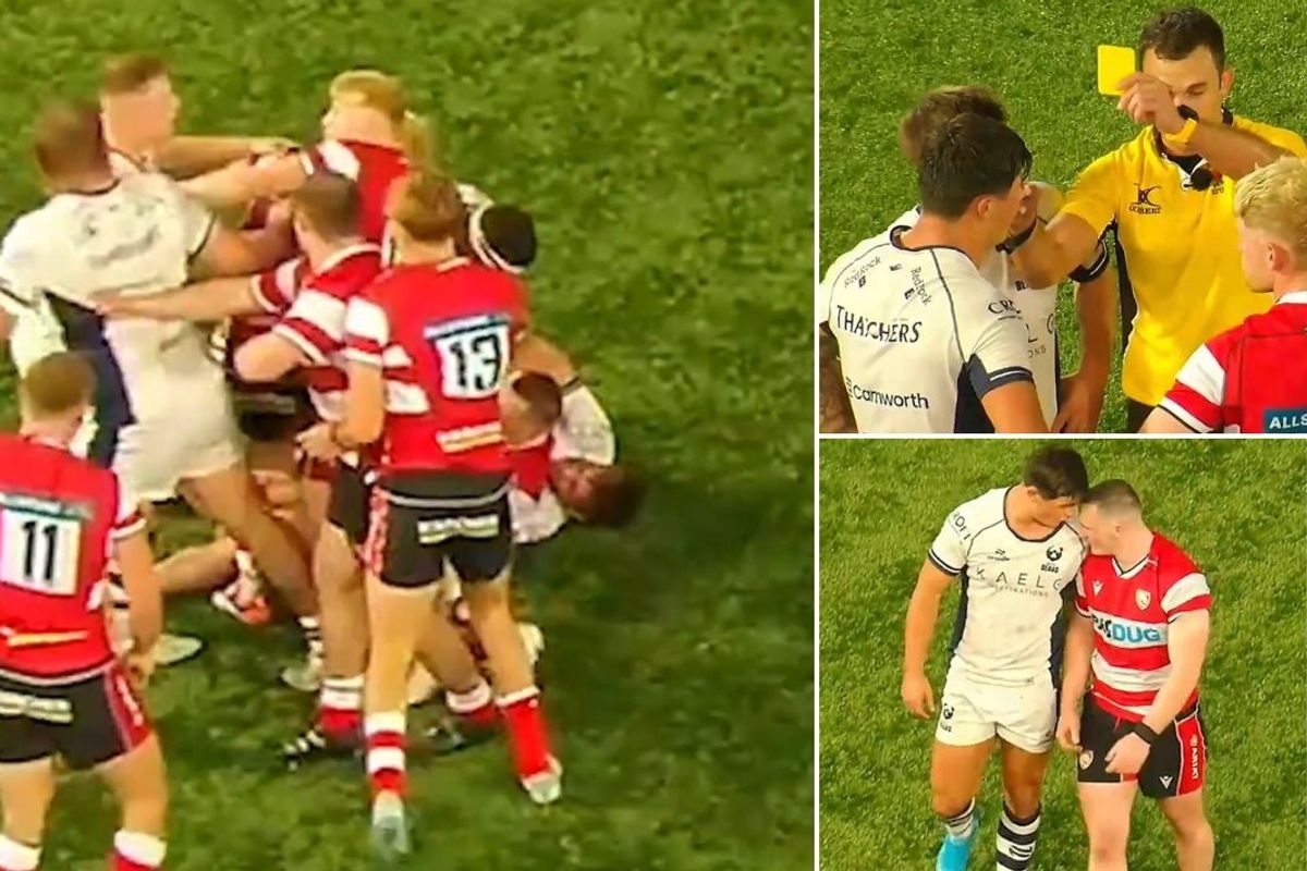 Louis Rees-Zammit rugby return ends in chaos after fight against old side sees ex-NFL star sin-binned
