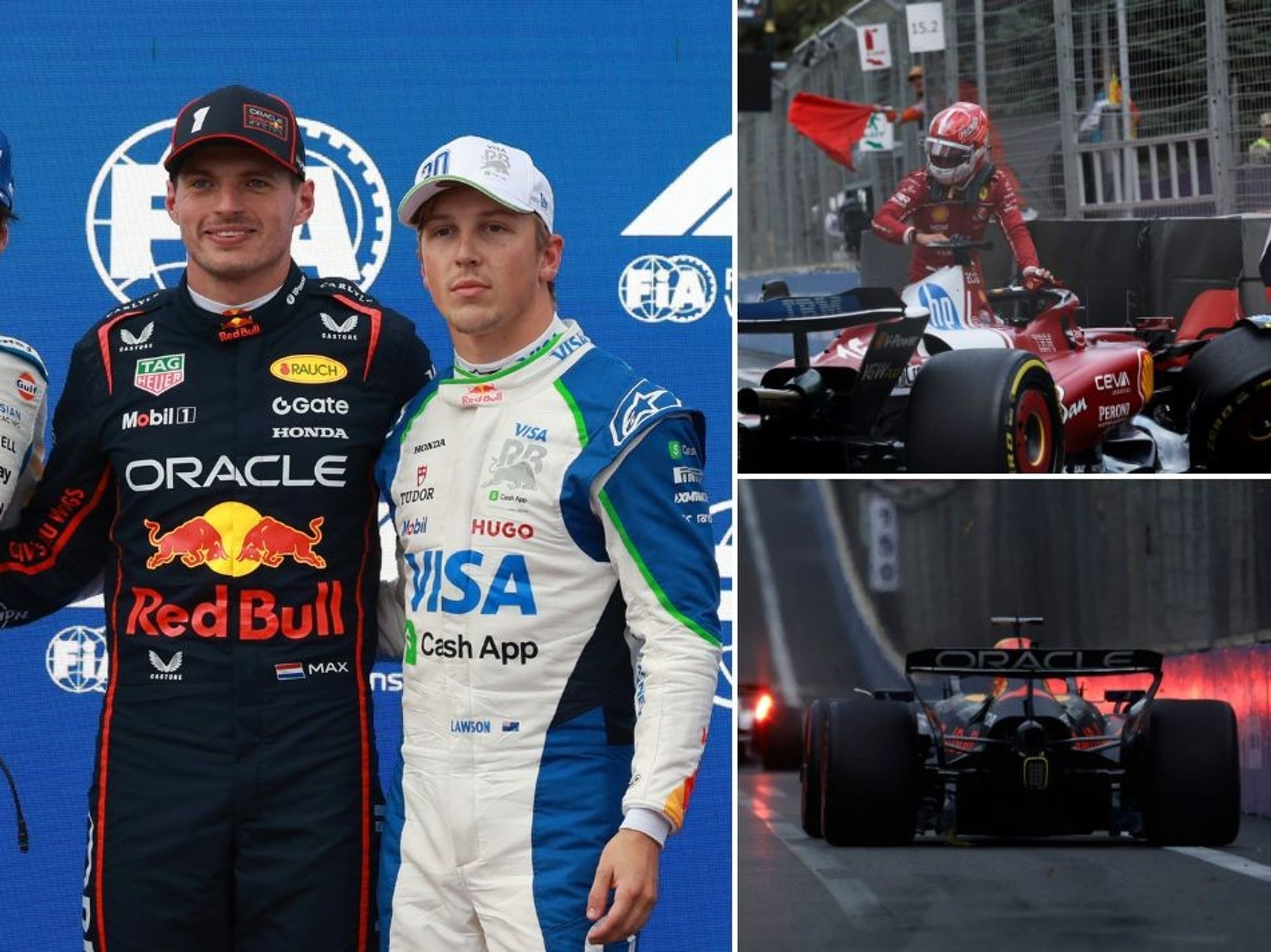 Max Verstappen emerges from Azerbaijan qualifying crash-fest to pip Carlos Sainz to pole after SI...