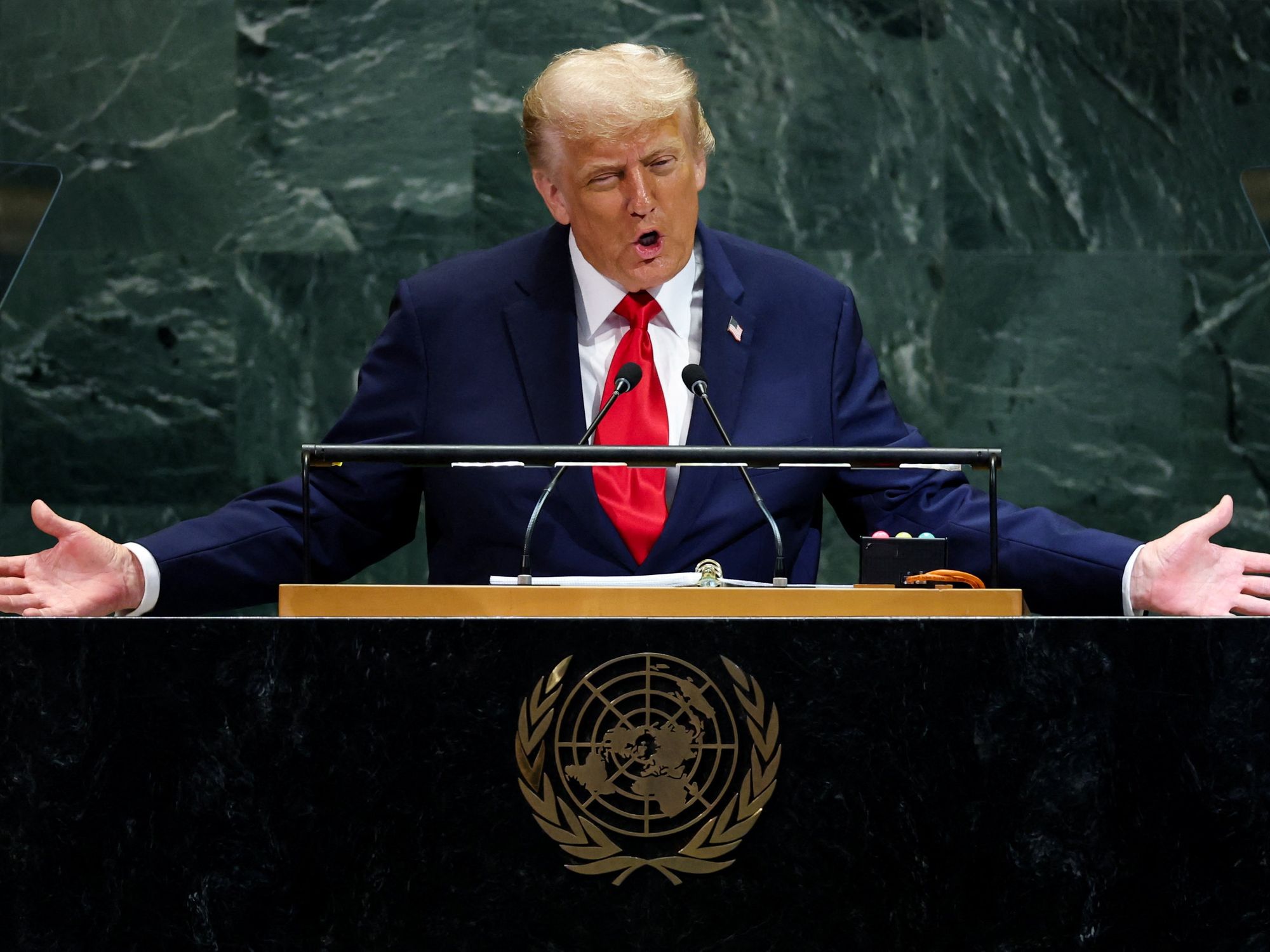 Donald Trump eviscerates the United Nations in full-throttled attack before hitting out at Keir S...