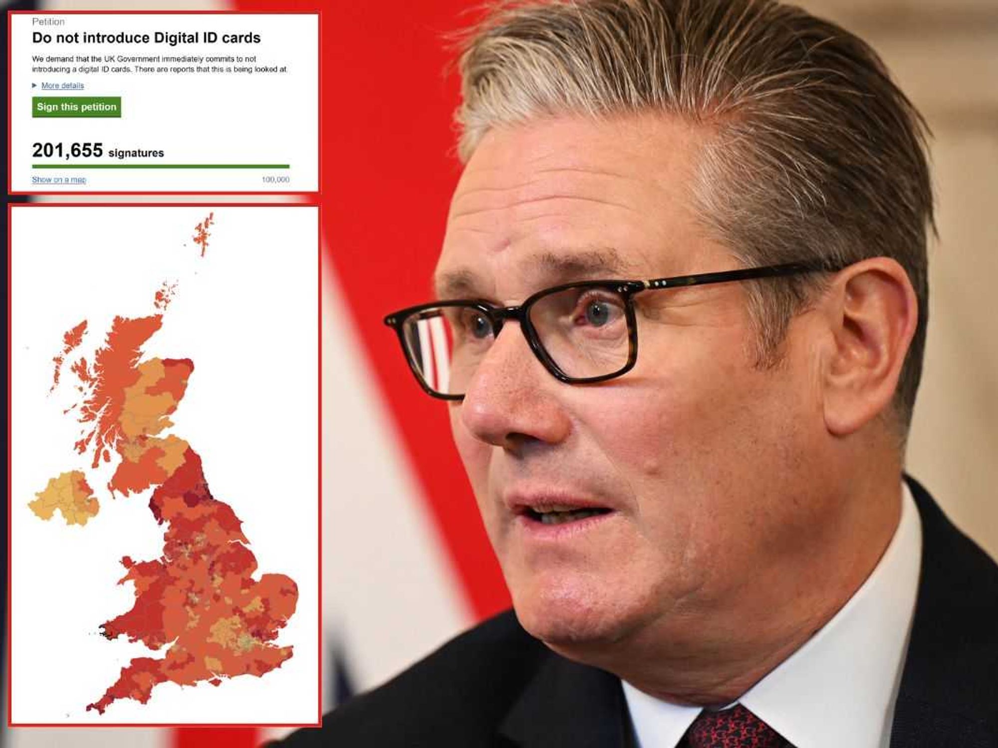 Digital ID petition reaches 300,000 signatures as Britons fight back against Keir Starmer's plan