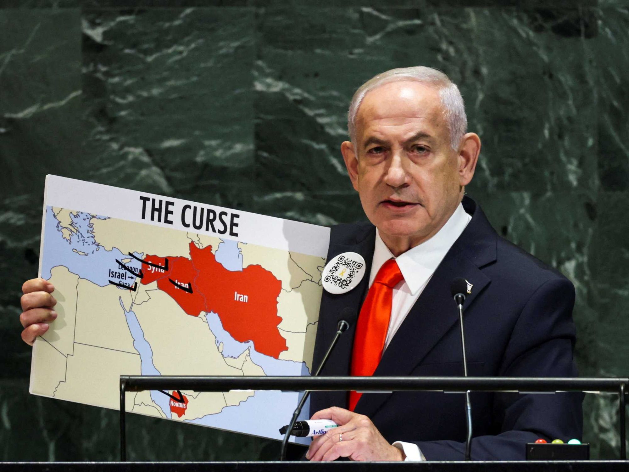 Diplomats storm out of UN General Assembly as Benjamin Netanyahu begins speech