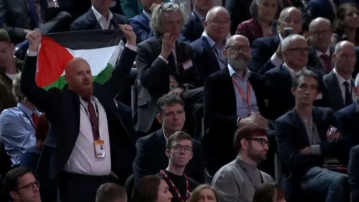 WATCH: Rachel Reeves speech halted by pro-Pales...