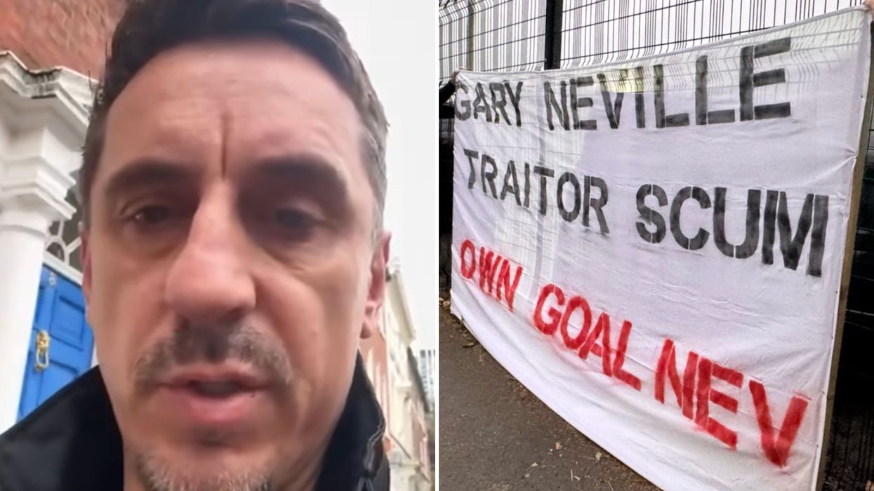 Gary Neville faces wrath of his own fans as Salford City supporters unveil banner declaring him a...