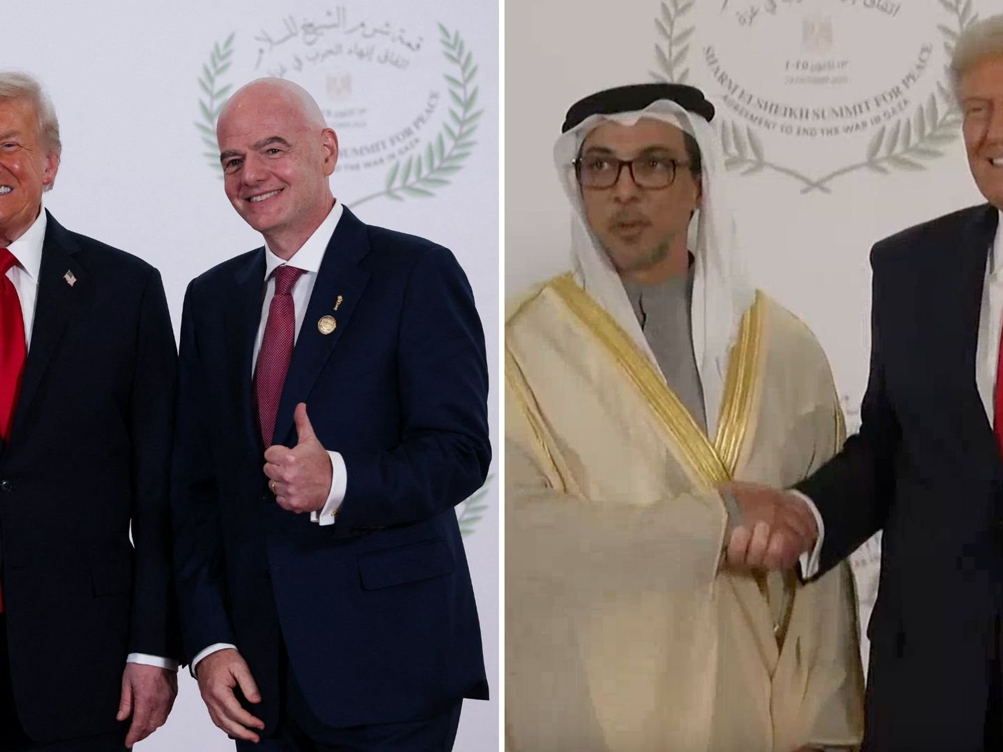 Fifa president and major Premier League club owner meet with Donald Trump at Egypt peace summit